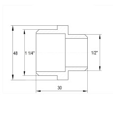 Ніпель редукційний нікельований 1 1/4″ЗР х 1/2″ЗР штампований А0514А(нк) VA
