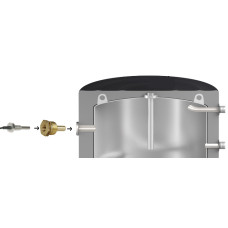 Занурювальна гільза для датчика температури латунна 1/2″ЗР х М10 штампована довжина 40мм Б07213А