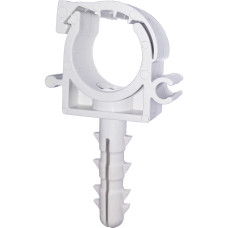 Кліпса-дюбель з клямкою для кріплення труби Ø20мм (уп.100шт)