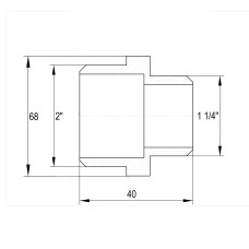 Ніпель редукційний нікельований 2″ЗР х 1 1/4″ЗР штампований А0544А(нк) VA