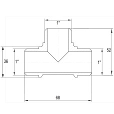 Трійник нікельований 1″ЗР х 1″ЗР х 1″ЗР штампований А0275А(нк) VA