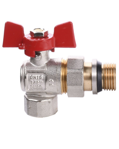 Кран кульовий кутовий з американкою WATERVALVE Q003 NV-V124 1/2″ ЗB