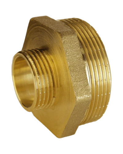 Ніпель редукційний латунний 1 1/4″ЗР х 3/4″ЗР штампований А0593А