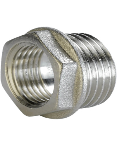 Футорка нікельована 1/2″ЗР х 3/8″ВР штампована А0752А(нк)