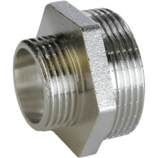 Ніпель редукційний нікельований 1 1/2″ЗР х 1″ЗР штампований А0509А(нк)