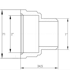 Перехідник редукційний нікельований 2″ВР х 1″ЗР штампований А0631А(нк) VA