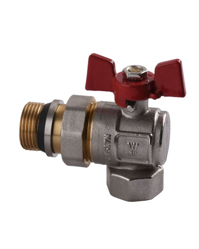 Кран кульовий кутовий з американкою WATERVALVE Q003 NV-V344 3/4″ ЗB