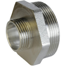 Ніпель редукційний нікельований 1 1/2″ЗР х 3/4″ЗР штампований А0510А(нк)