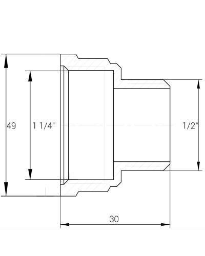 Перехідник латунний 1 1/4″ВР х 1/2″ЗР штампований А0620А