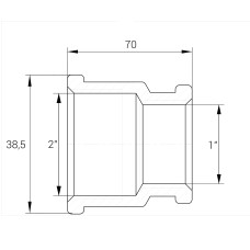 Муфта редукційна латунна 2″ВР х 1″ВР штампована А0339А