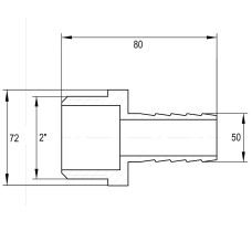 Штуцер нікельований 2″ЗР х 50мм штампований А2084А(нк) VA