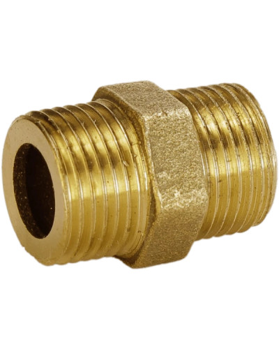 Ніпель латунний 1/2″ЗР х 1/2″ЗР штампований під прокладку А0501-1А