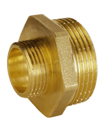 Ніпель редукційний латунний 1 1/2″ЗР х 3/4″ЗР штампований А0510А
