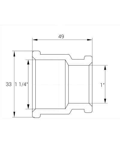 Муфта редукційна нікельована 1 1/4″ВР х 1″ВР ливарна А0393А(нк)