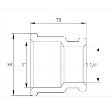 Муфта редукційна латунна 2″ВР х 1 1/4″ВР штампована А0340А