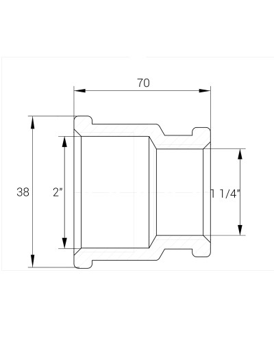 Муфта редукційна латунна 2″ВР х 1 1/4″ВР штампована А0340А