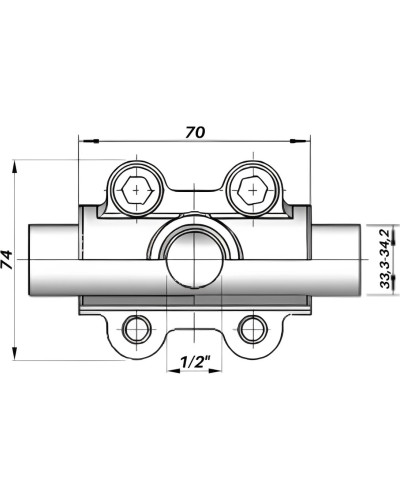 Врізка в трубу з внутрішньою різьбою DN25(33,3-34,2 мм) х 1/2″ OBD AGAflex