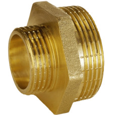 Ніпель редукційний латунний 1 1/2″ЗР х 1″ЗР штампований А0509А