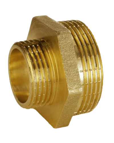 Ніпель редукційний латунний 1 1/2″ЗР х 1″ЗР штампований А0509А