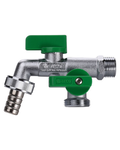 Кран ARCO кульовий для поливу подвійний 1/2″x3/4″x3/4″ 00472
