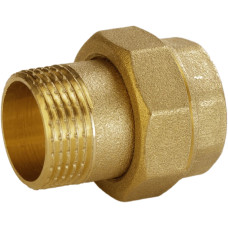 Згін американка пряма латунна 1/2″ВР х 1/2″ЗР штампована з резиновою прокладкою Б0809А