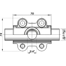 Врізка в трубу з внутрішньою різьбою DN25(33,3-34,2 мм) х 3/4″ OBD AGAflex
