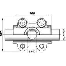 Врізка в трубу з внутрішньою різьбою DN100(113,1-115,0 мм) х 1 1/2″ OBD AGAflex