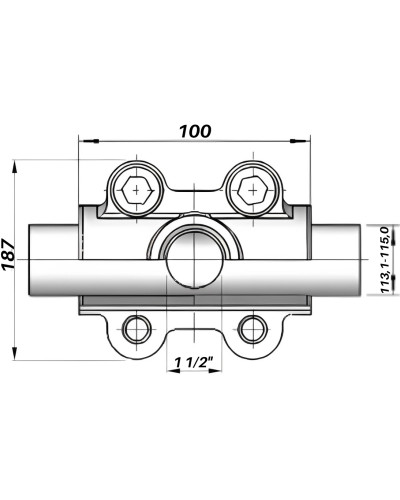 Врізка в трубу з внутрішньою різьбою DN100(113,1-115,0 мм) х 1 1/2″ OBD AGAflex