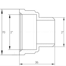 Перехідник нікельований 2″ВР х 2″ЗР штампований А0634А(нк) VA