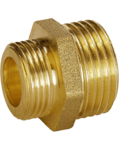 Ніпель редукційний латунний 3/4″ЗР х 1/2″ЗР штампований А0511А