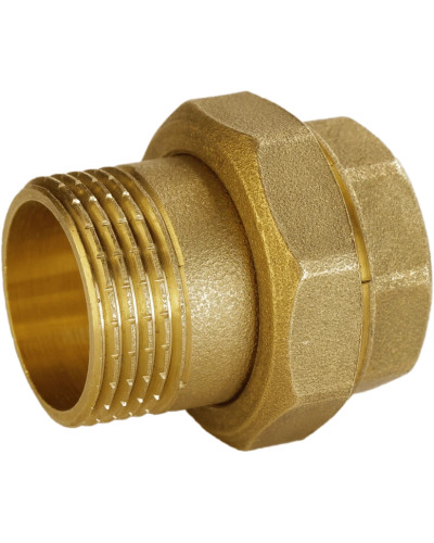 Згін американка пряма латунна 3/4″ВР х 3/4″ЗР штампована з резиновою прокладкою Б0810А