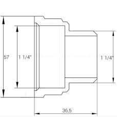 Перехідник нікельваний 1 1/4″ВР х 1 1/4″ЗР штампований А0635А(нк)