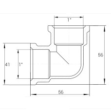 Кутник латунний 1″ВР х 1″ВР штампований А0128-1А VA